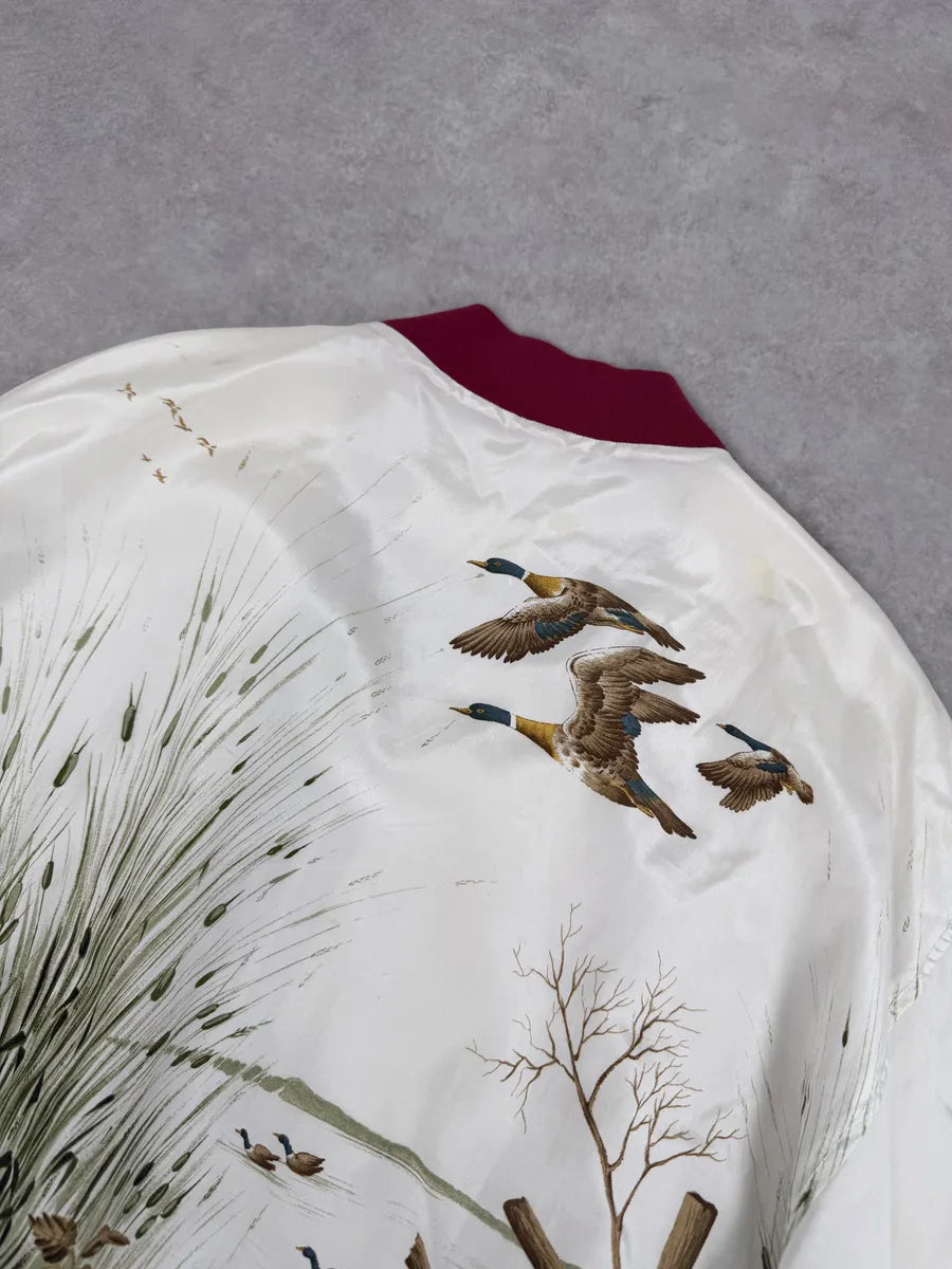 SS2017 Maison Margiela White Nature Fox Silk Bomber Jacket vGlBzJC 8