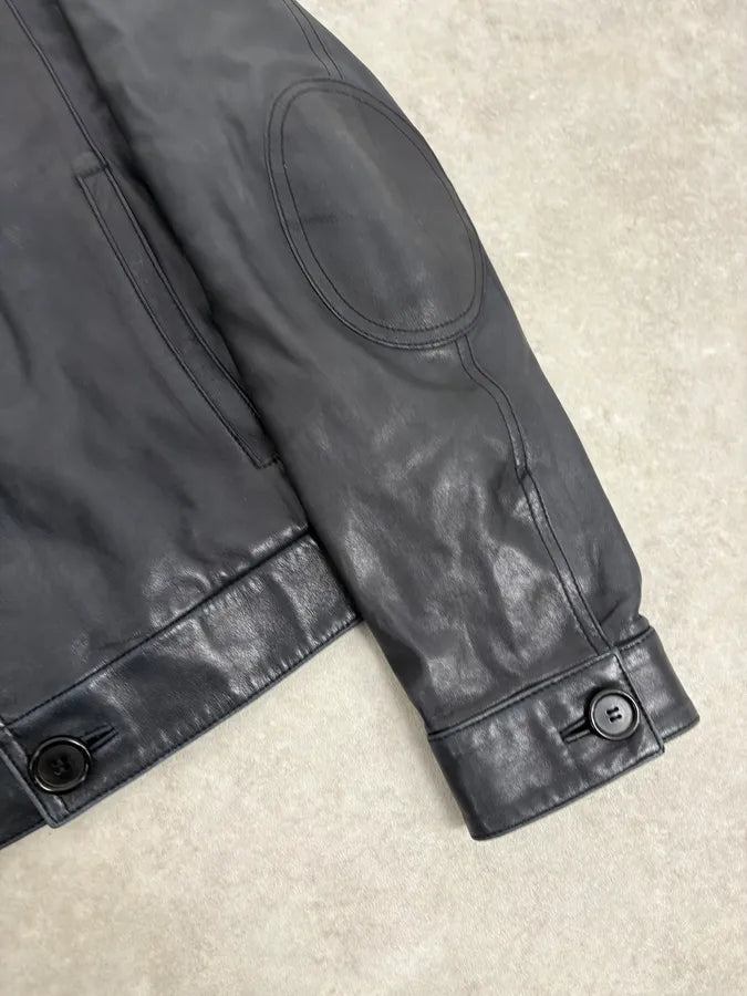 AW2017 Prada Dark Obscure Minimalist Leather Jacket yxcPRql 7