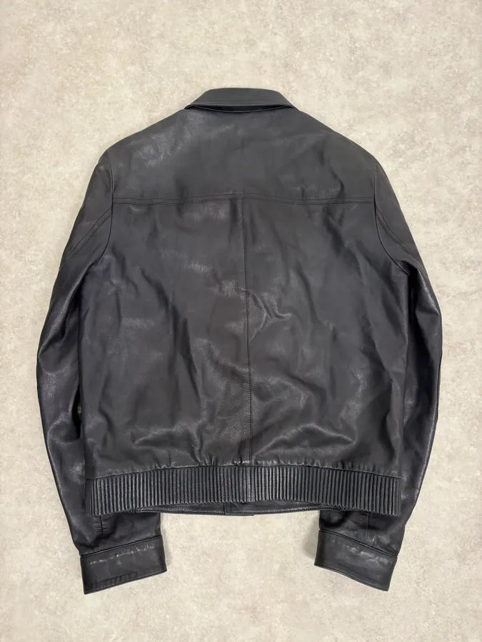 AW2017 Prada Dark Obscure Minimalist Leather Jacket yxcPRql 5