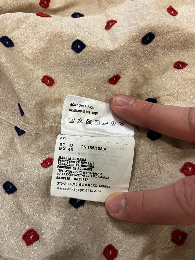 SS2017 Prada Contemporary Beige Logo Shirt PQAhJie 8