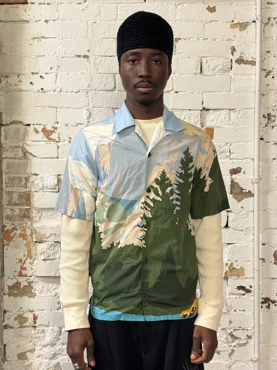 SS2017 Prada Mountain Landscape Blue Shirt ysqCSWH 1