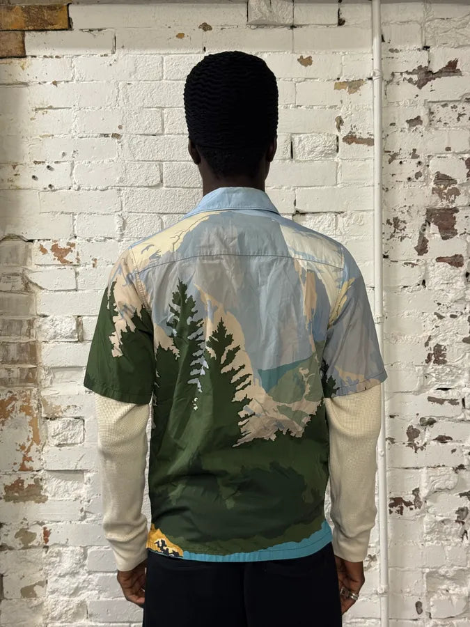 SS2017 Prada Mountain Landscape Blue Shirt ysqCSWH 2