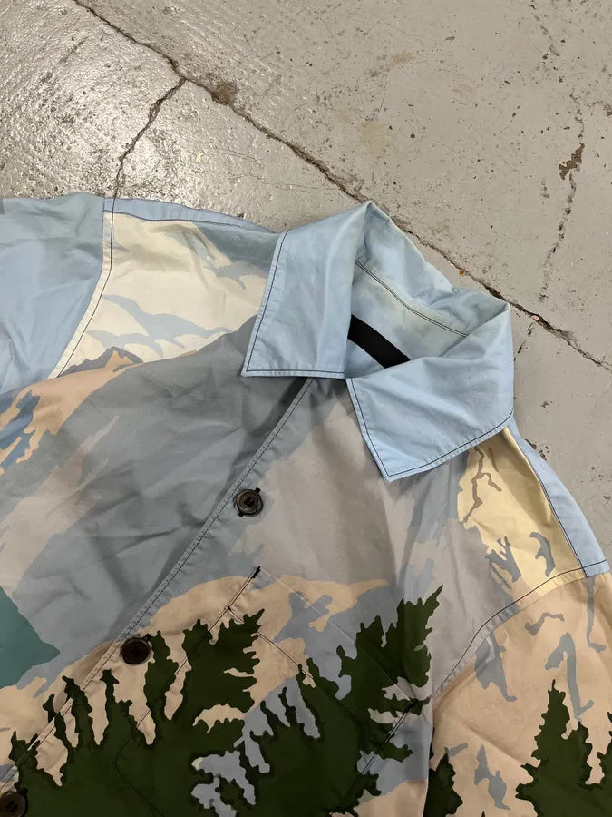 SS2017 Prada Mountain Landscape Blue Shirt ysqCSWH 3