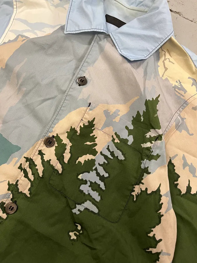 SS2017 Prada Mountain Landscape Blue Shirt ysqCSWH 4