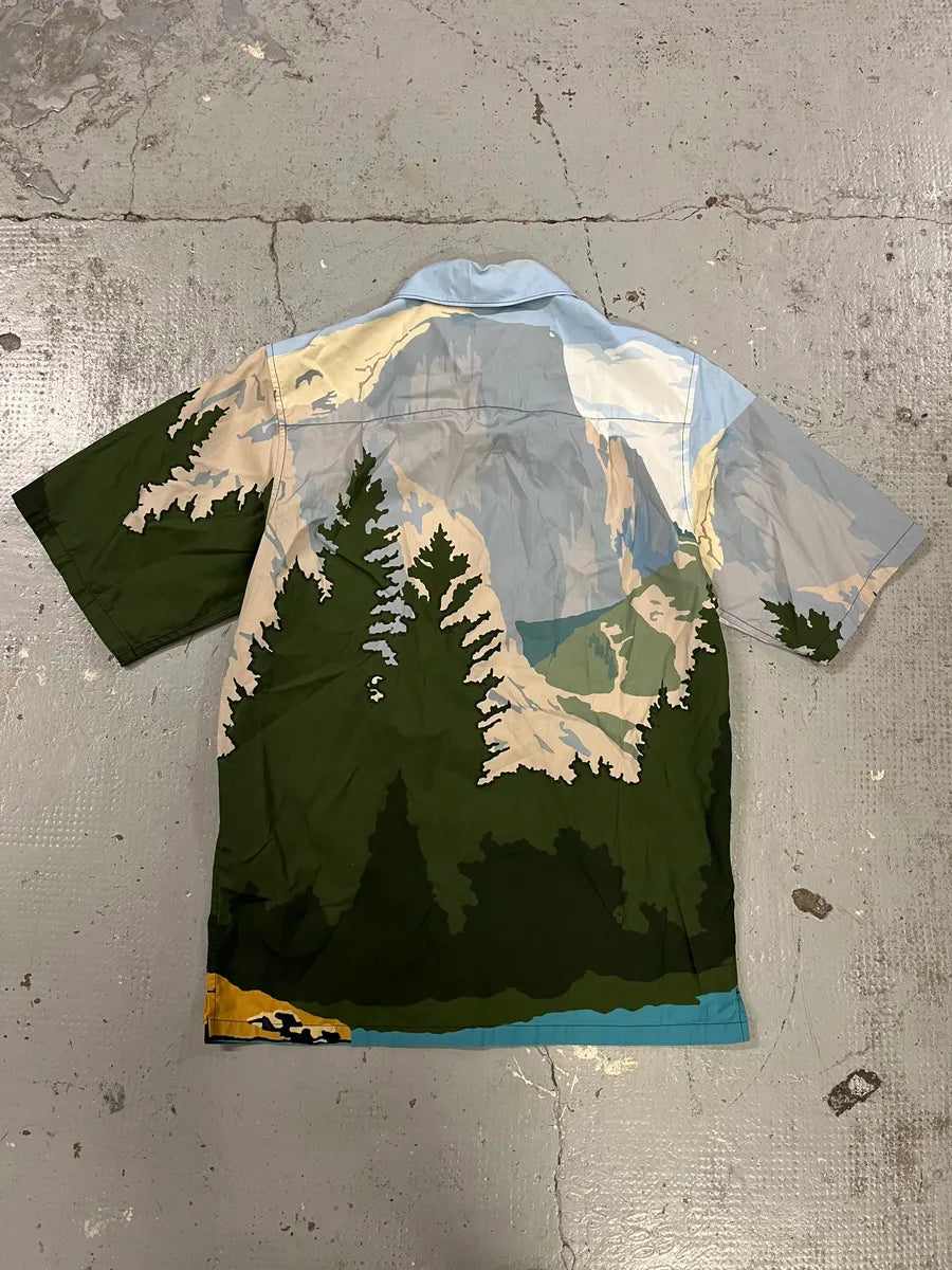 SS2017 Prada Mountain Landscape Blue Shirt ysqCSWH 6