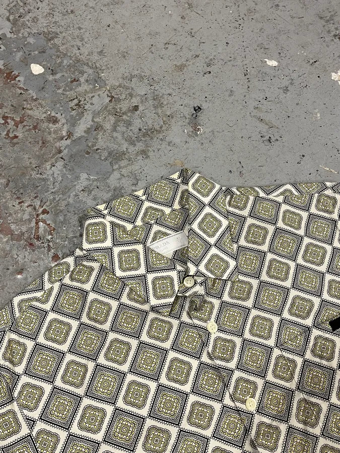 SS2017 Prada Mozaic Squared Yellow Summer Shirt VVxGukN 4