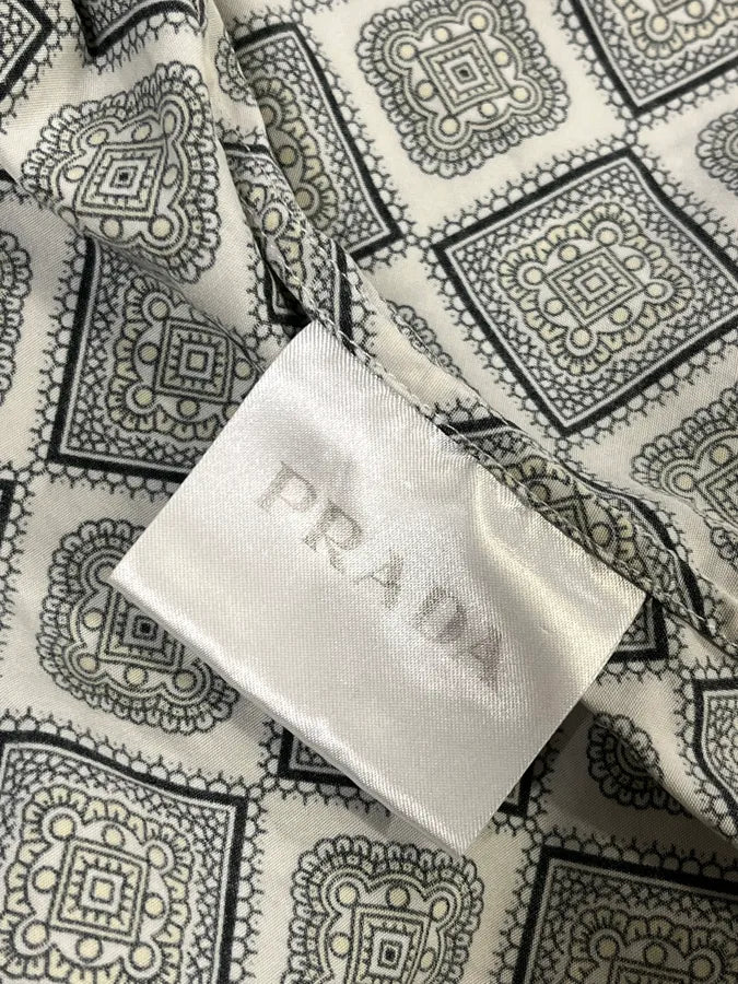 SS2017 Prada Mozaic Squared Yellow Summer Shirt VVxGukN 10