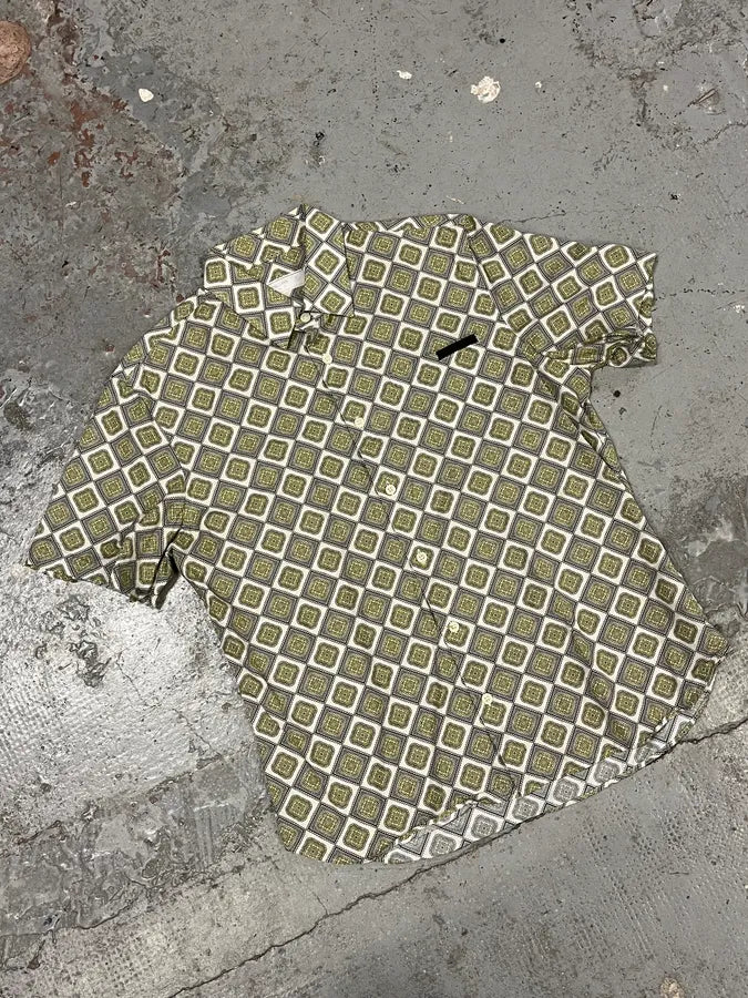 SS2017 Prada Mozaic Squared Yellow Summer Shirt VVxGukN 3