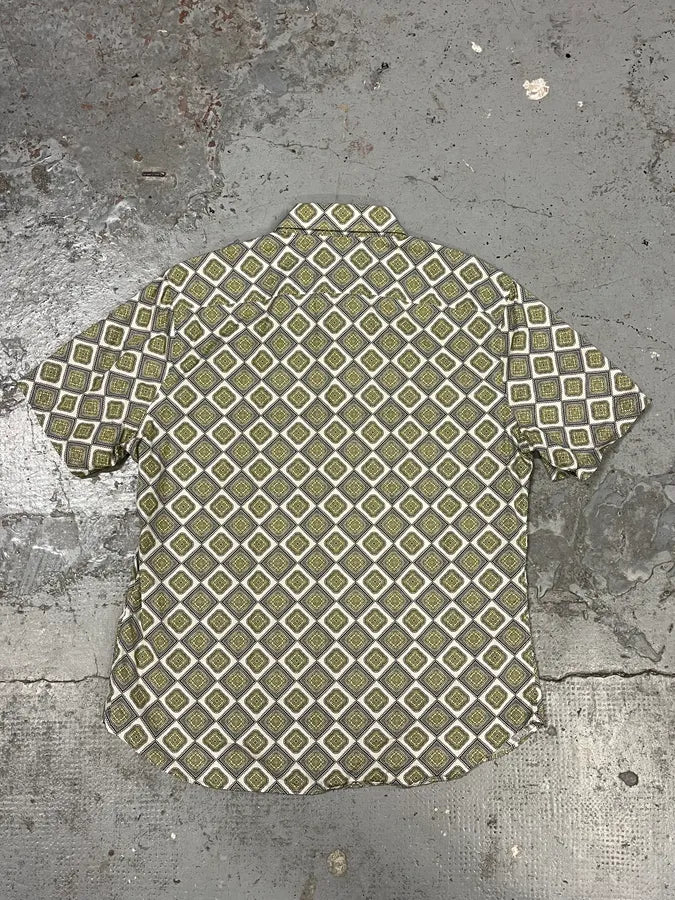 SS2017 Prada Mozaic Squared Yellow Summer Shirt VVxGukN 5