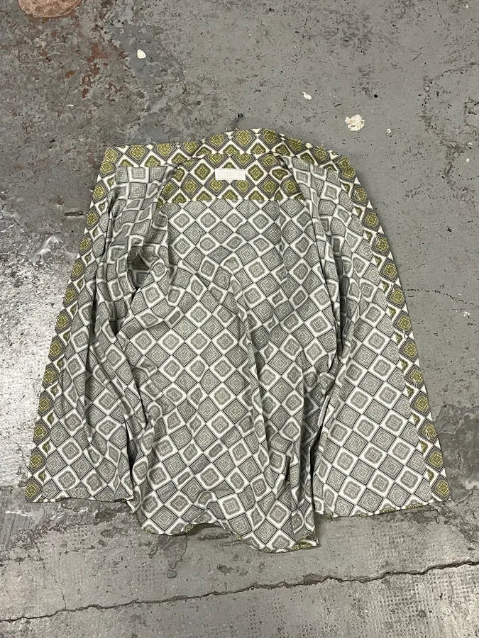 SS2017 Prada Mozaic Squared Yellow Summer Shirt VVxGukN 7