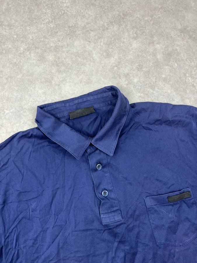 SS2017 Prada Navy Logo Patch Polo oLqxLmu 4