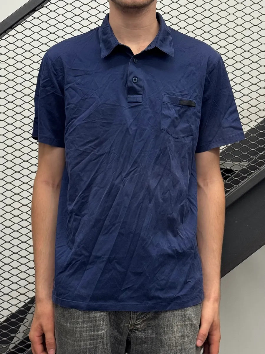 SS2017 Prada Navy Logo Patch Polo oLqxLmu 1