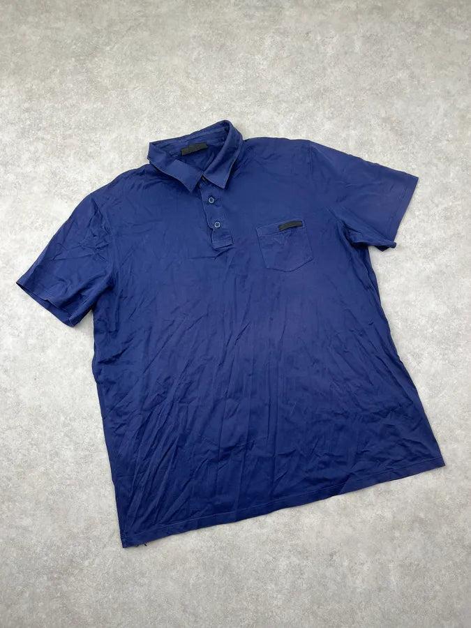SS2017 Prada Navy Logo Patch Polo oLqxLmu 3