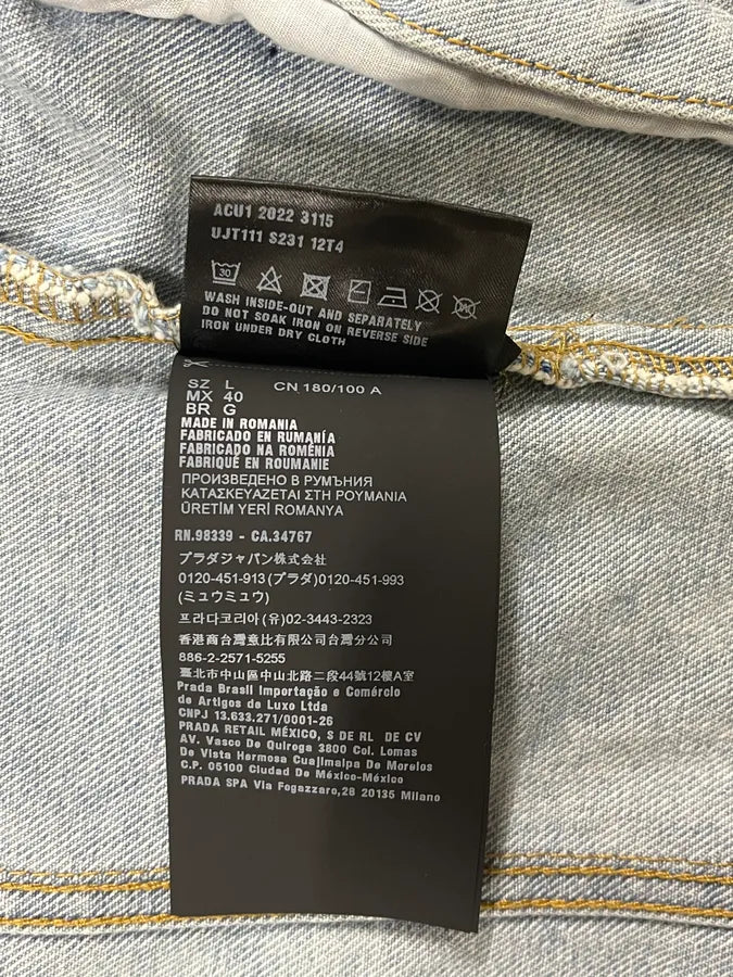 SS2022 Prada Propaganda Blue Denim Jacket GOwcssz 10