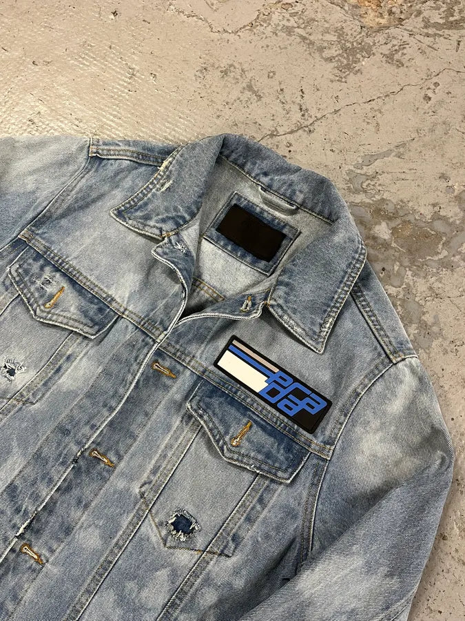 SS2022 Prada Propaganda Blue Denim Jacket GOwcssz 4
