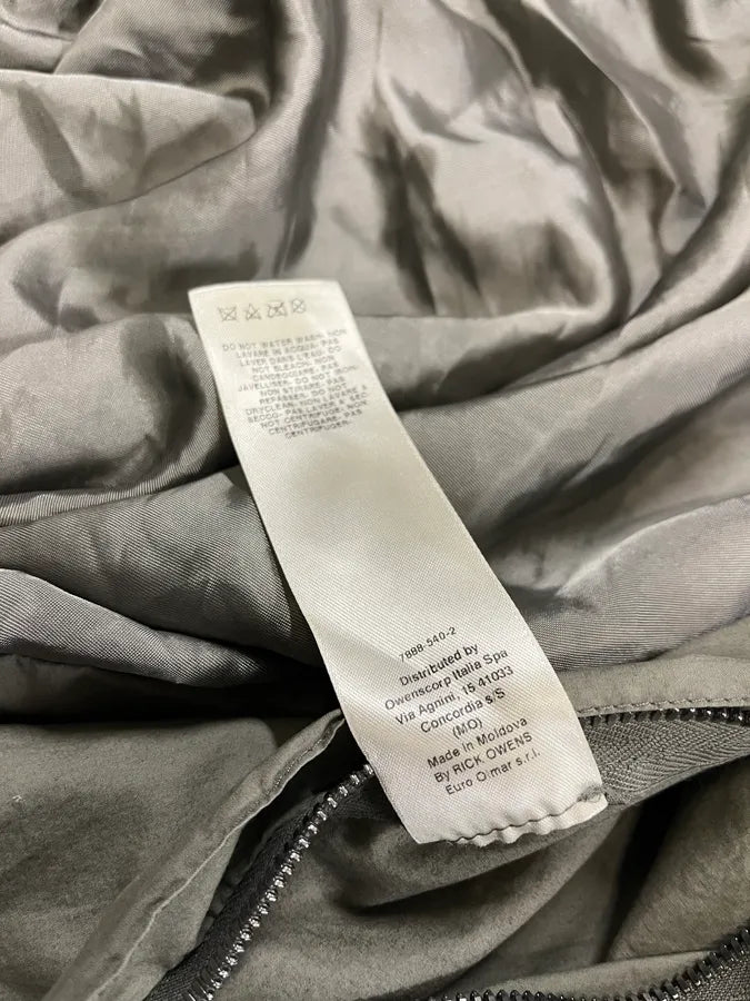 SS2017 Rick Owens Raw Grey Bomber Leather Jacket qtGWQhb 11