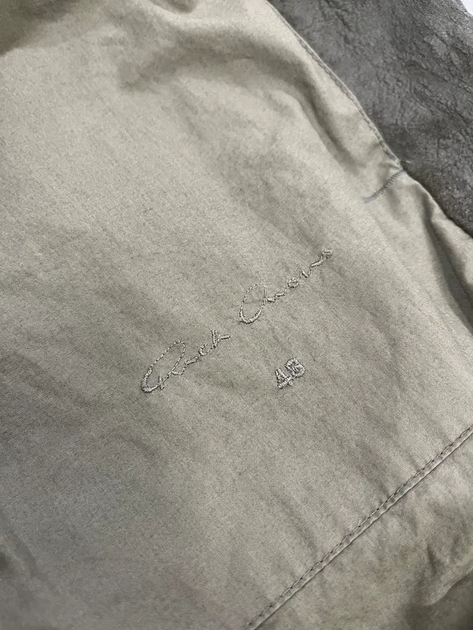 SS2017 Rick Owens Raw Grey Bomber Leather Jacket qtGWQhb 9