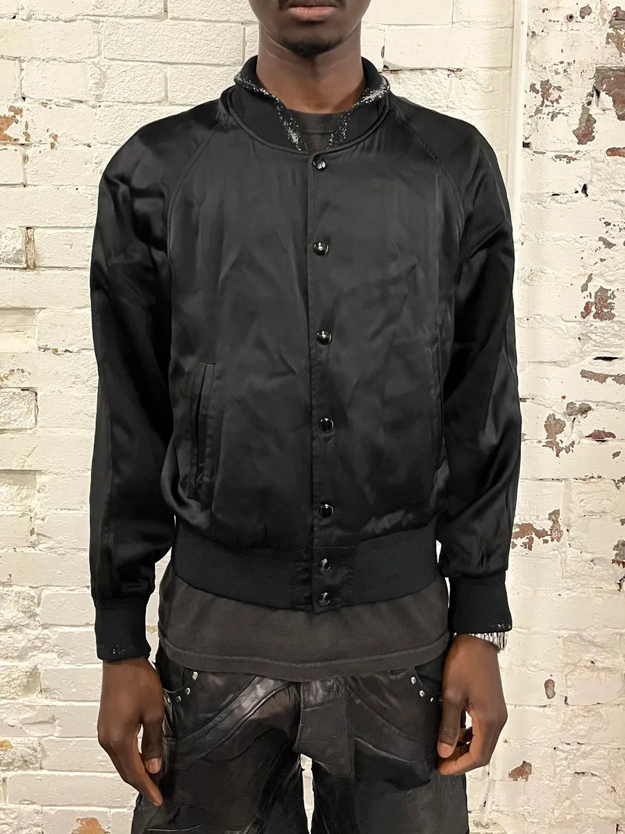 SS2017 Saint Laurent Black Moonlight Silk Teddy Jacket GGodBEb 1