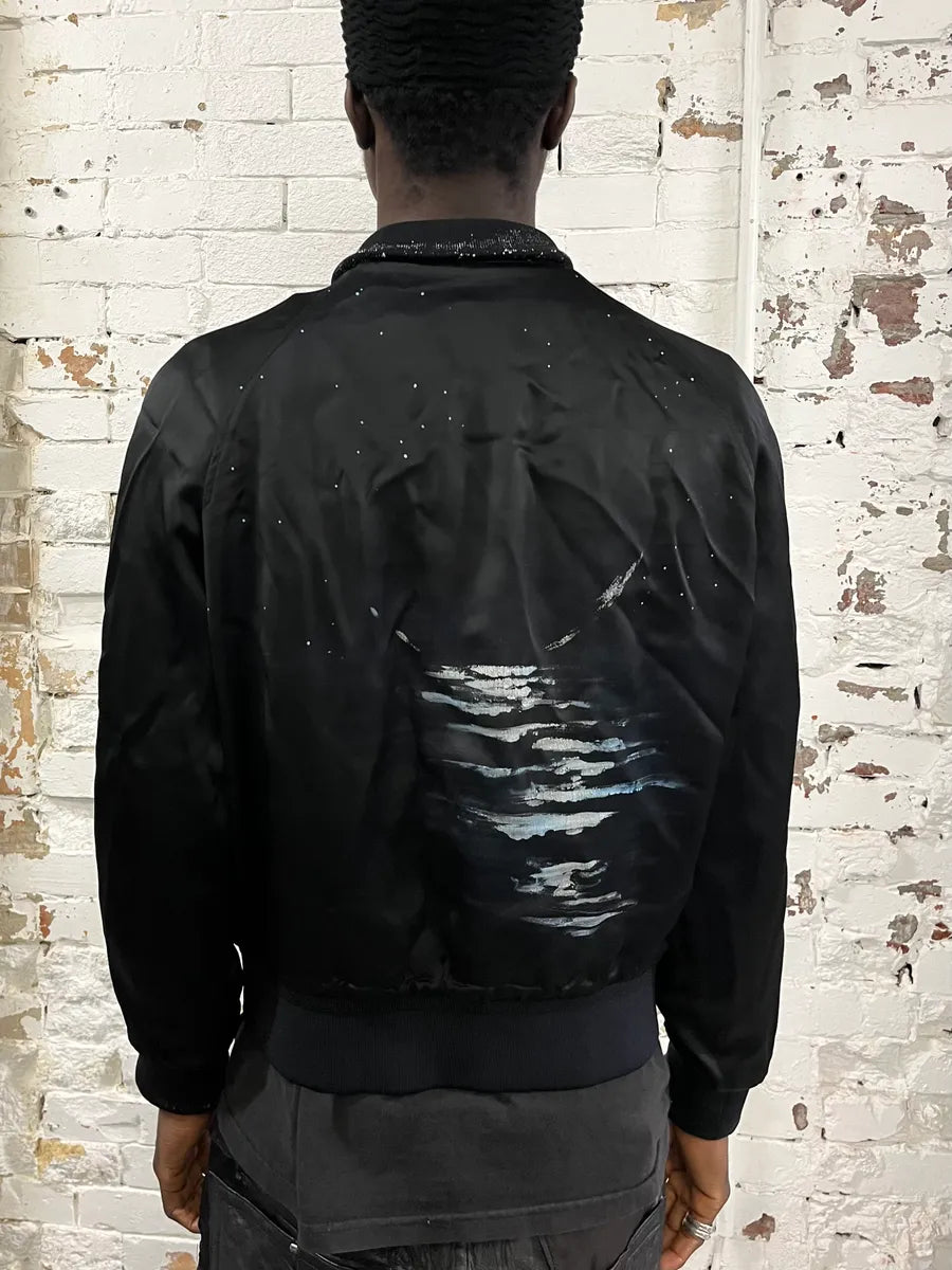 SS2017 Saint Laurent Black Moonlight Silk Teddy Jacket GGodBEb 2