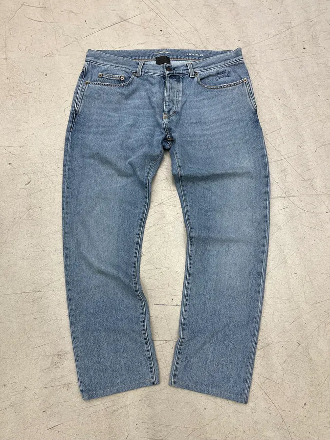 SS2017 Saint Laurent Denim Embroidered Logo Jeans pcsUOtJ 0