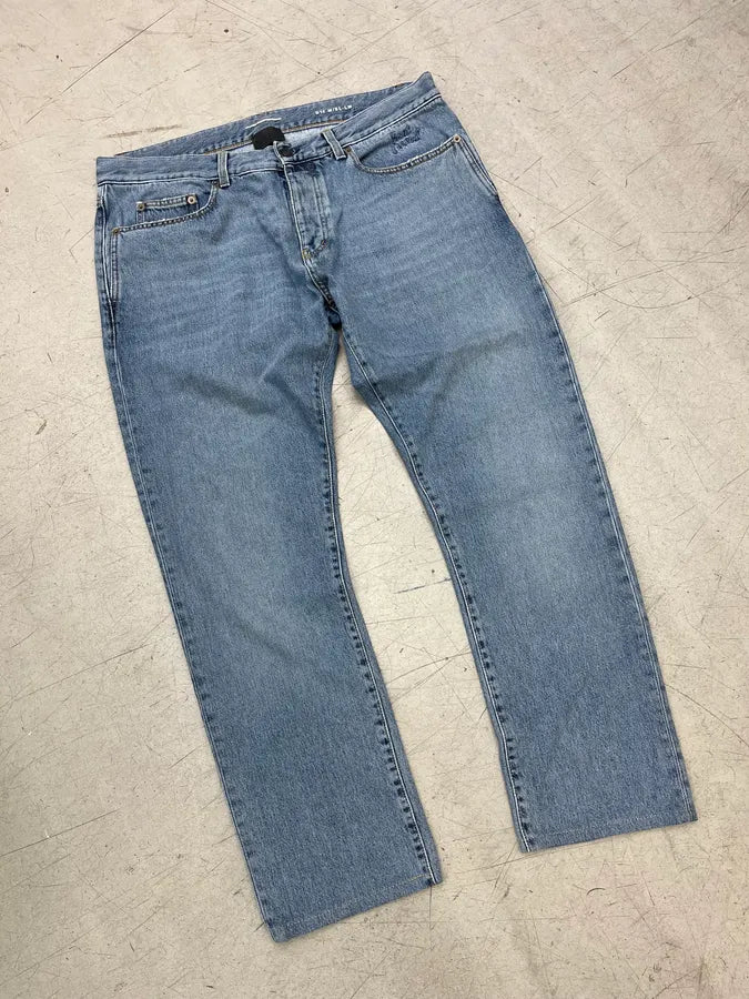 SS2017 Saint Laurent Denim Embroidered Logo Jeans pcsUOtJ 4