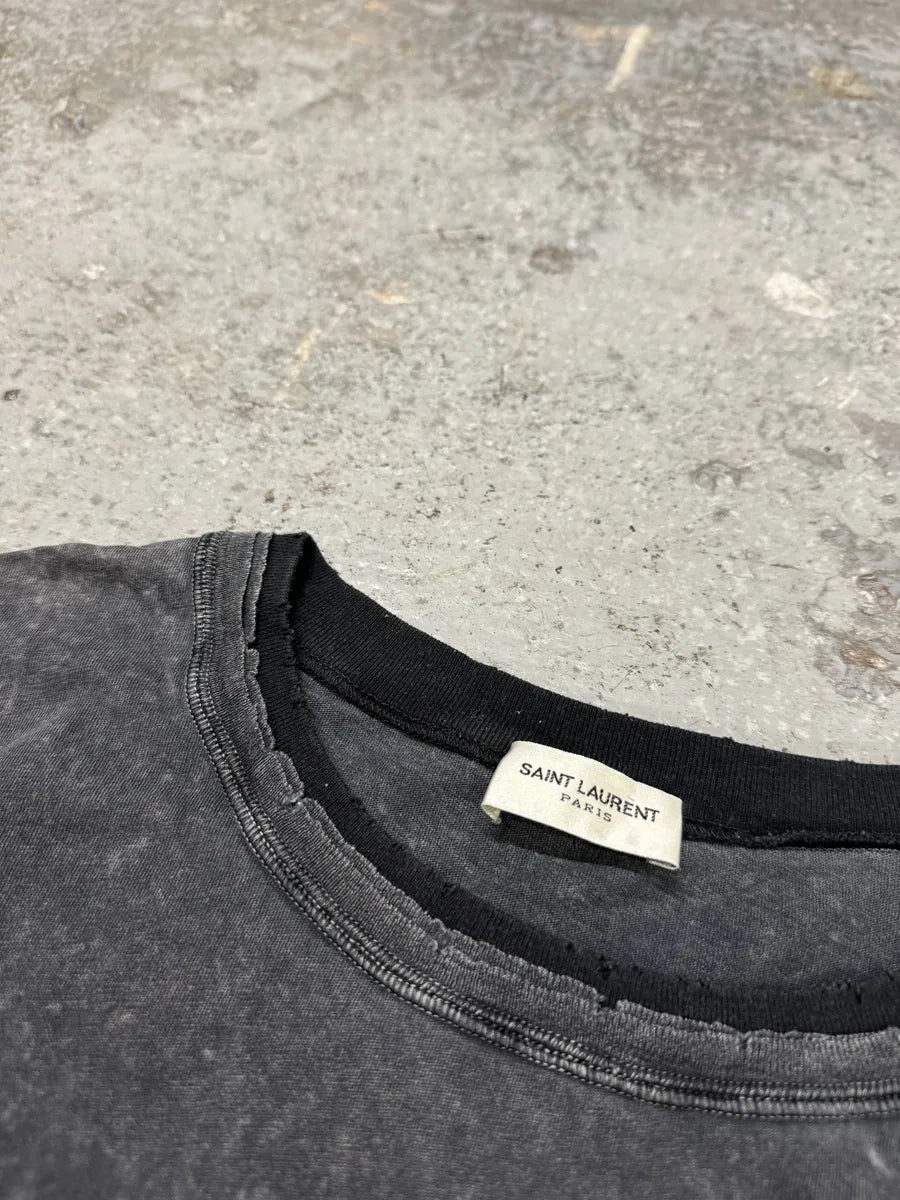 SS2017 Saint Laurent Grey Distressed Tee-Shirt (S) HWxZLpf 4