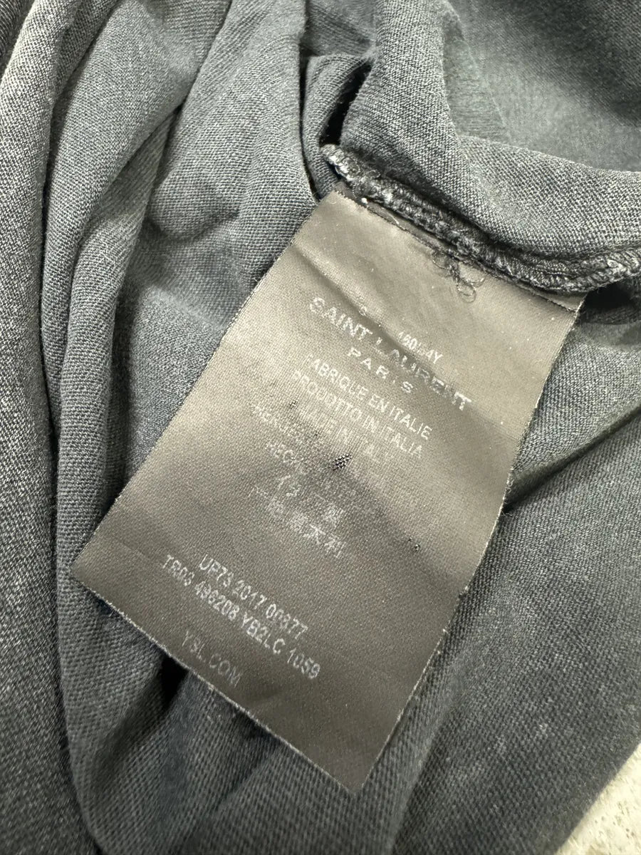 SS2017 Saint Laurent Grey Distressed Tee-Shirt (S) HWxZLpf 9