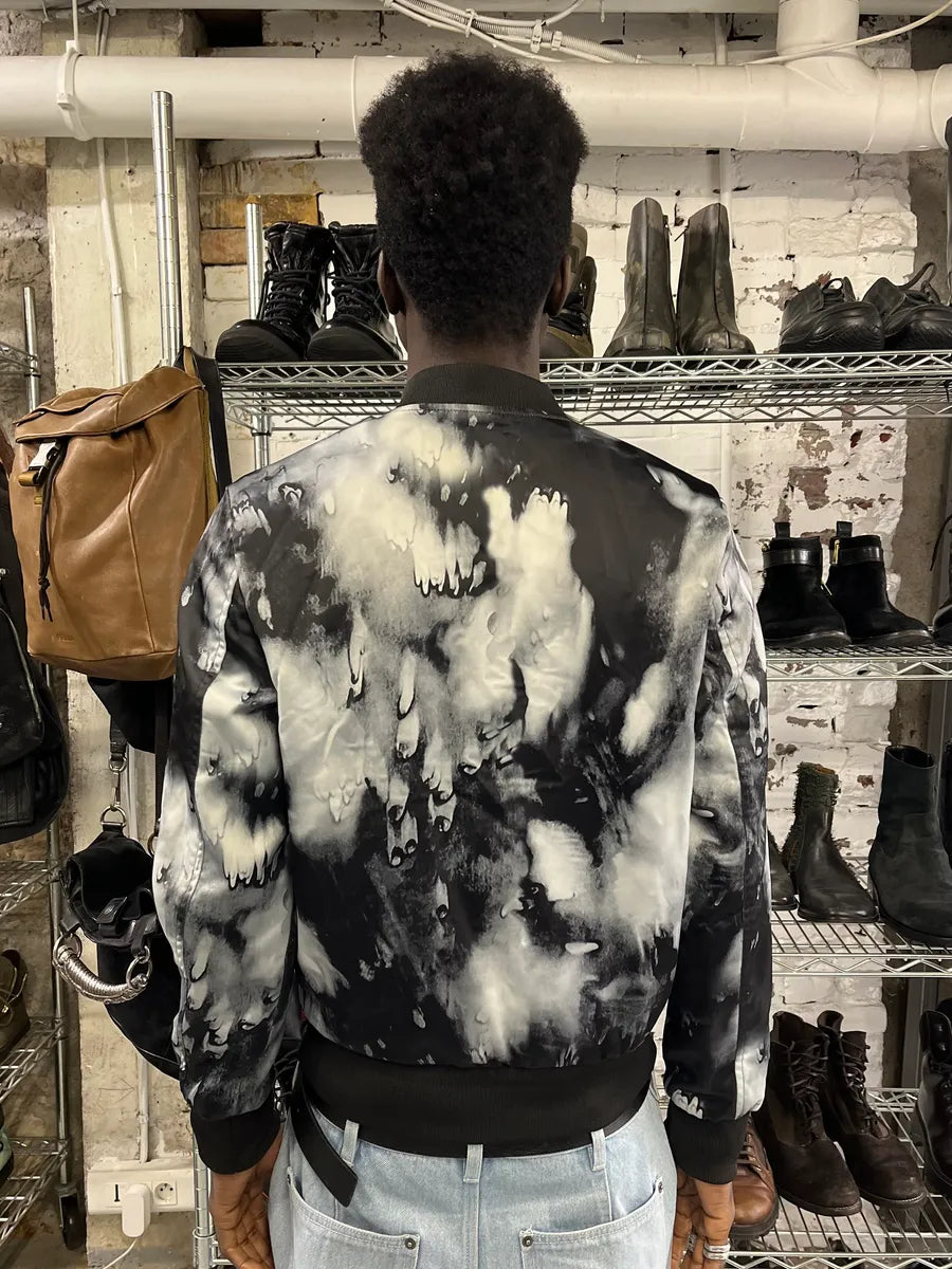 SS2017 Saint Laurent Ink Grey & Black Tie-Dye Bomber Jacket GZrUdrG 3