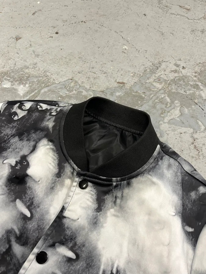 SS2017 Saint Laurent Ink Grey & Black Tie-Dye Bomber Jacket GZrUdrG 4