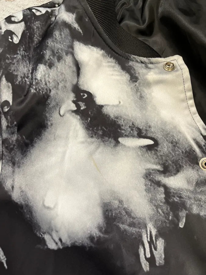 SS2017 Saint Laurent Ink Grey & Black Tie-Dye Bomber Jacket GZrUdrG 9