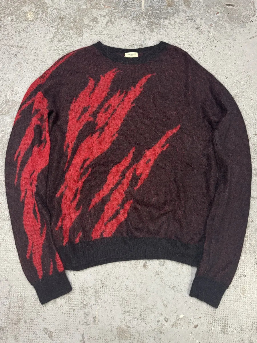 SS2017 Saint Laurent Red Flame Mohair Knitwear Sweater OAeMPIT 0