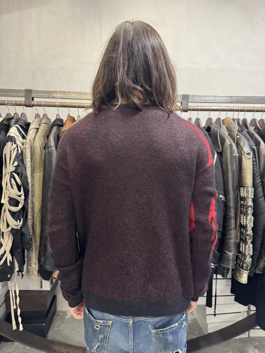 SS2017 Saint Laurent Red Flame Mohair Knitwear Sweater OAeMPIT 2