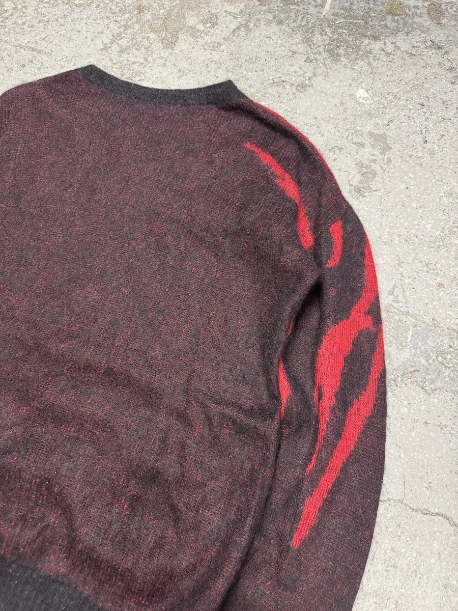 SS2017 Saint Laurent Red Flame Mohair Knitwear Sweater OAeMPIT 3