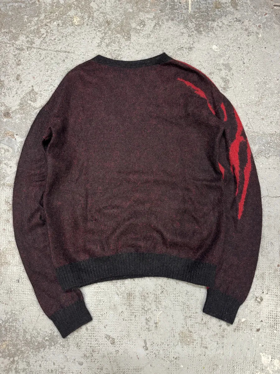 SS2017 Saint Laurent Red Flame Mohair Knitwear Sweater OAeMPIT 4