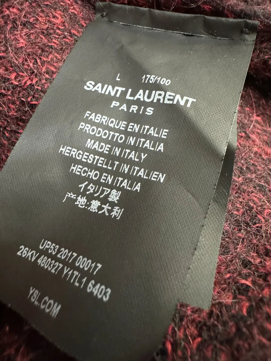 SS2017 Saint Laurent Red Flame Mohair Knitwear Sweater OAeMPIT 6