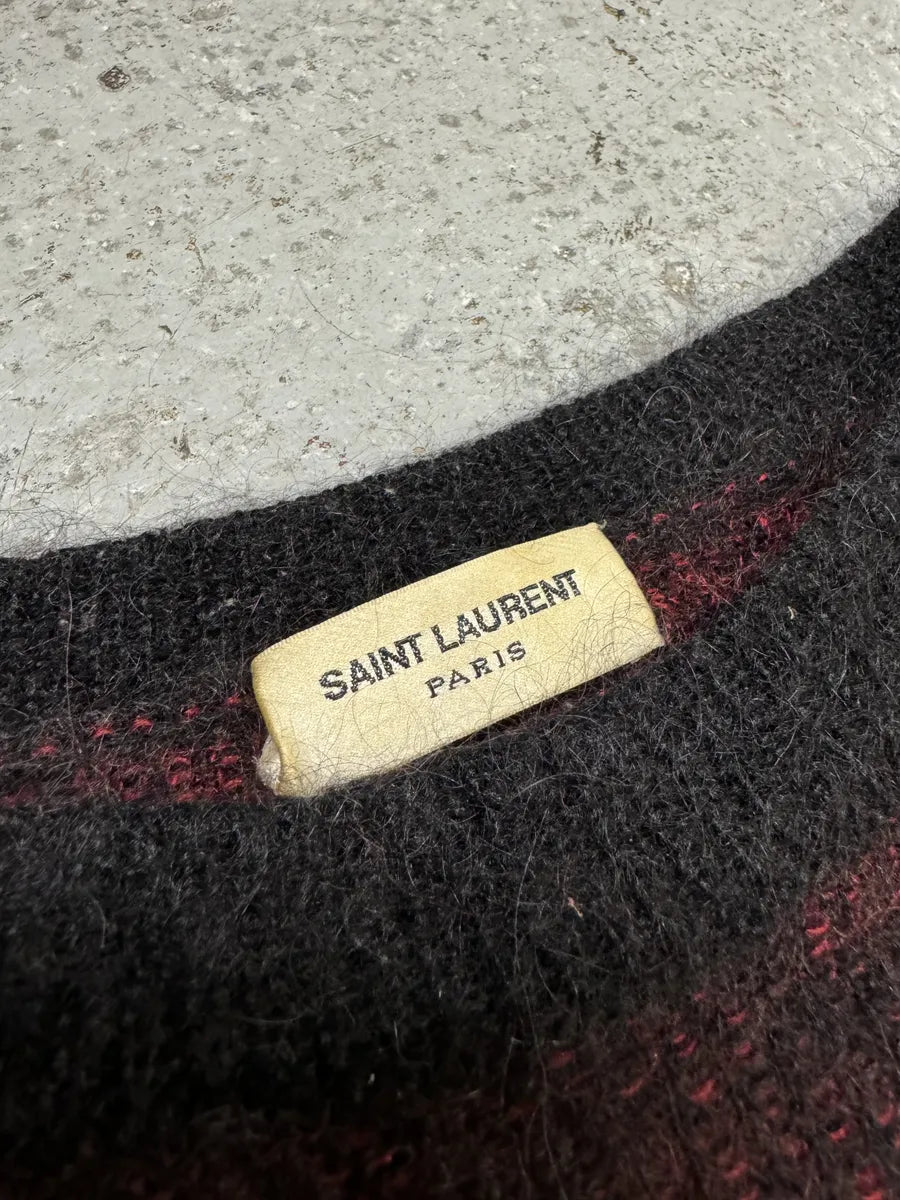 SS2017 Saint Laurent Red Flame Mohair Knitwear Sweater OAeMPIT 8