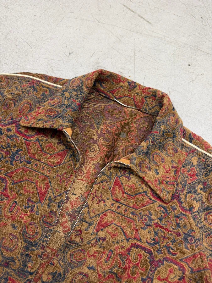 SS2017 Saint Laurent Tapisserie Red Distressed Bomber Jacket rvOmcre 14