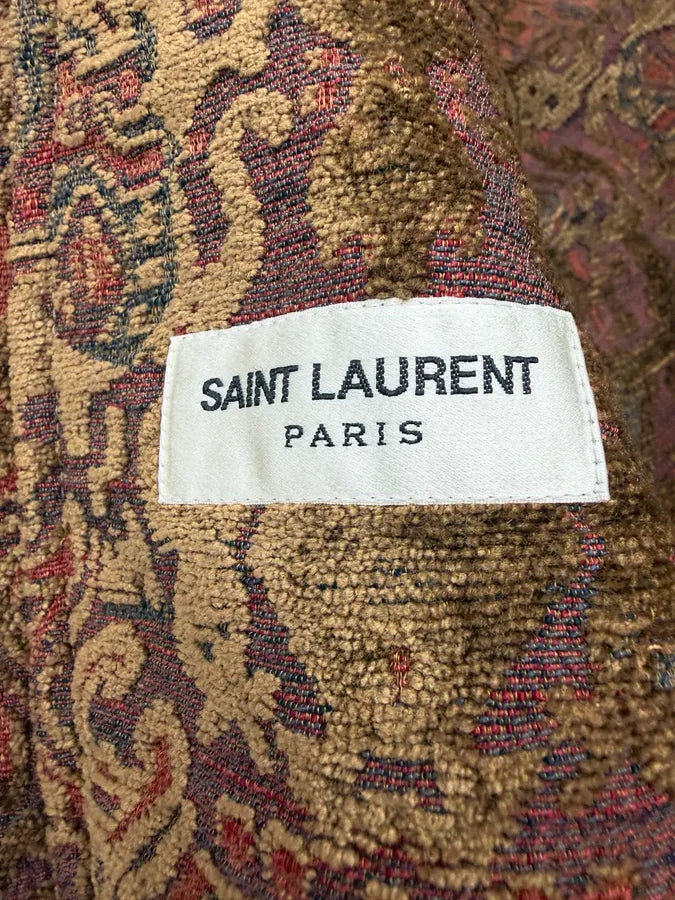 SS2017 Saint Laurent Tapisserie Red Distressed Bomber Jacket rvOmcre 15