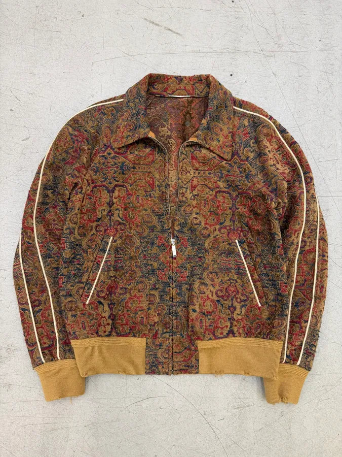 SS2017 Saint Laurent Tapisserie Red Distressed Bomber Jacket rvOmcre 8