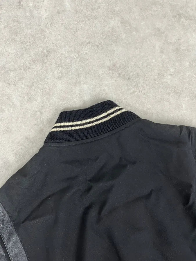 SS2017 Saint Laurent Teddy Black Wool Bomber Jacket tOGkeZY 6