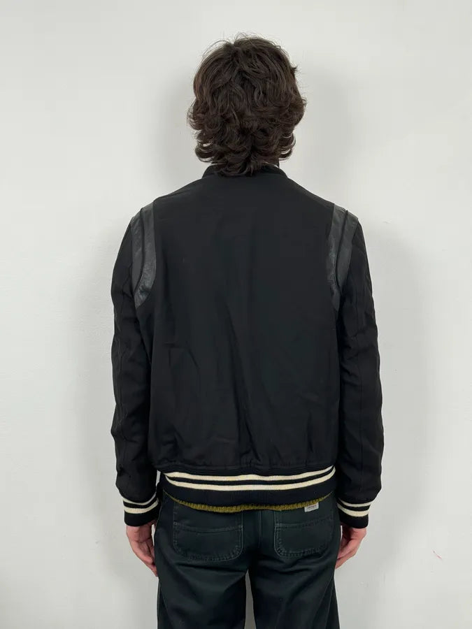 SS2017 Saint Laurent Teddy Black Wool Bomber Jacket tOGkeZY 2