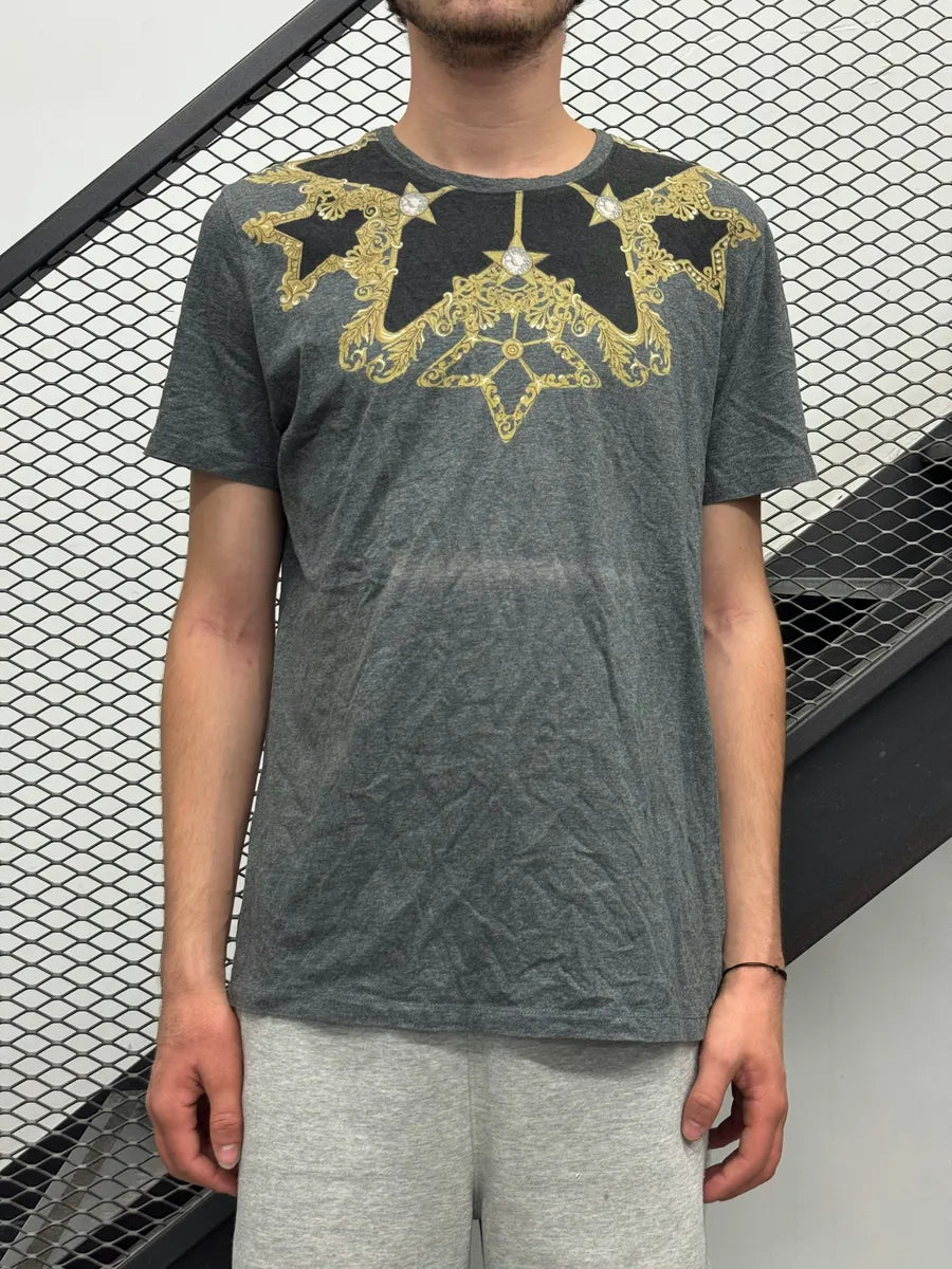 SS2017 Versace Grey Gold Star T-Shirt CvRkZtM 0