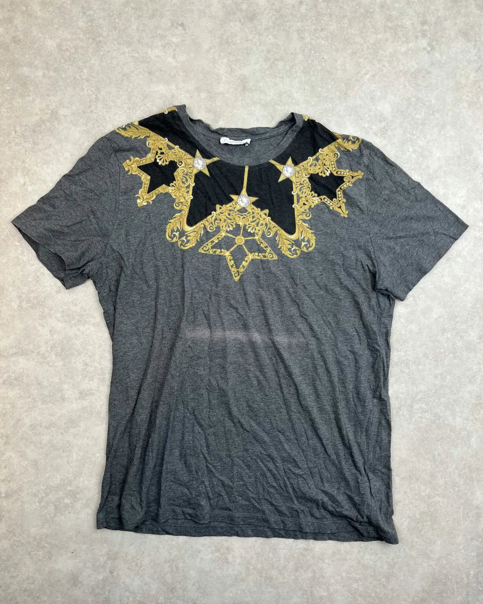 SS2017 Versace Grey Gold Star T-Shirt CvRkZtM 2