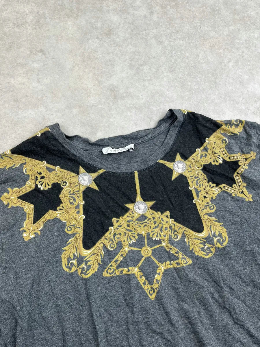 SS2017 Versace Grey Gold Star T-Shirt CvRkZtM 4