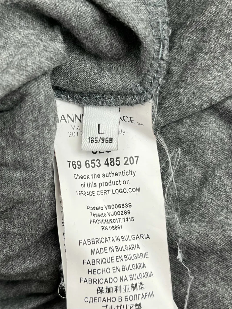 SS2017 Versace Grey Gold Star T-Shirt CvRkZtM 8