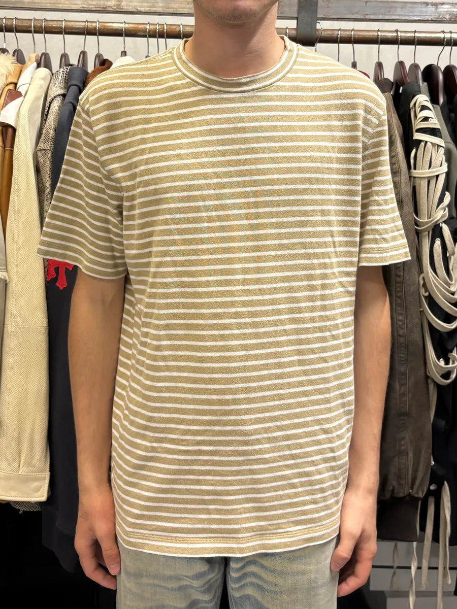 SS2018 Acne Studios White & Beige Striped T-Shirt TGTweRc 1