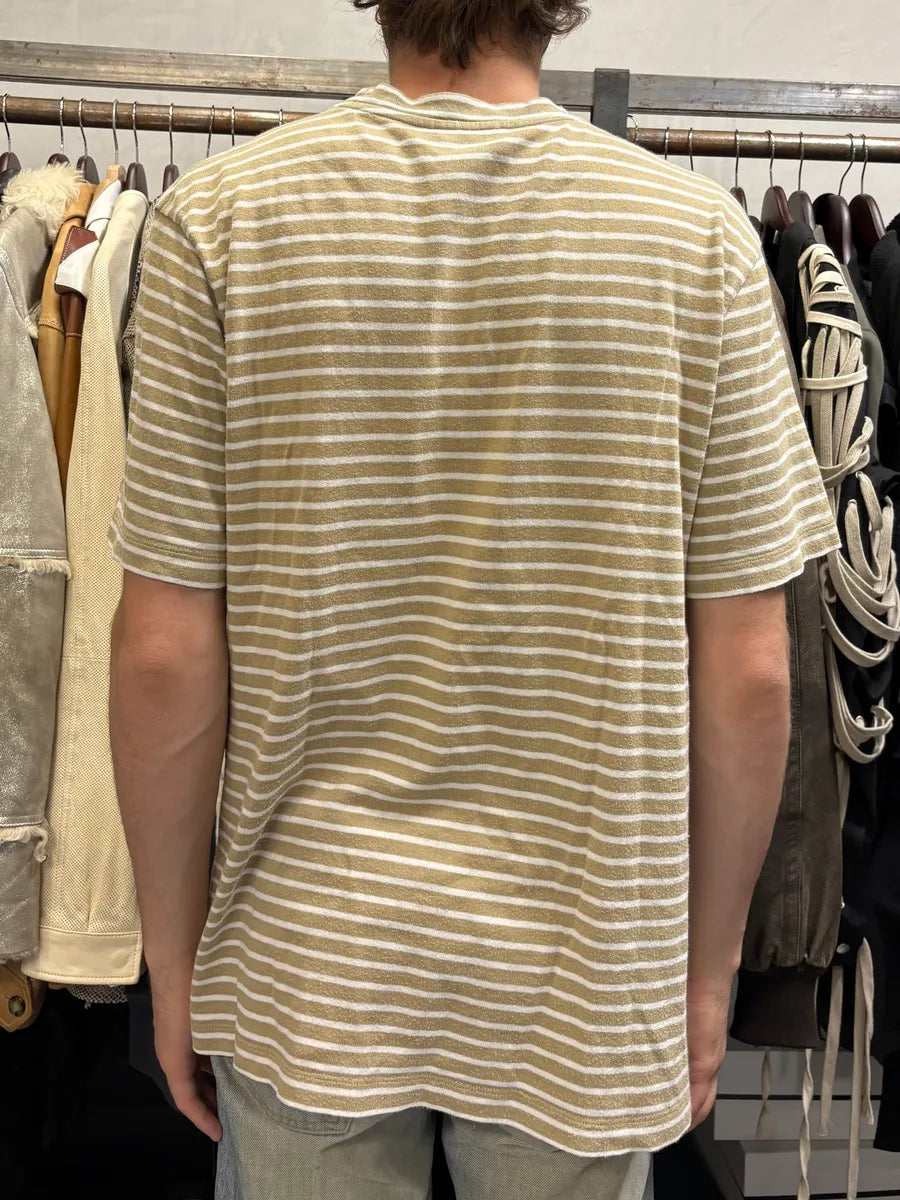 SS2018 Acne Studios White & Beige Striped T-Shirt TGTweRc 2