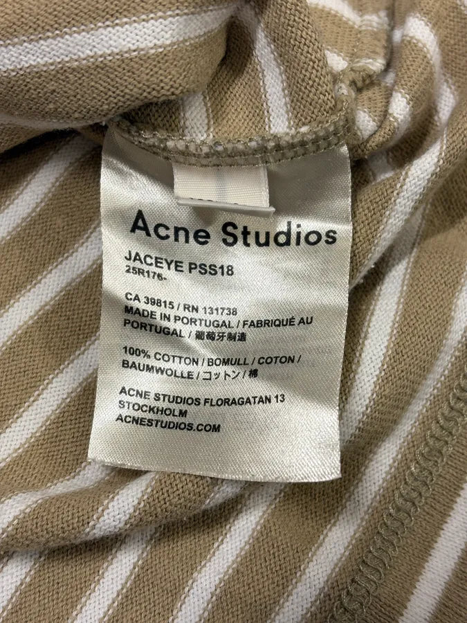 SS2018 Acne Studios White & Beige Striped T-Shirt TGTweRc 5