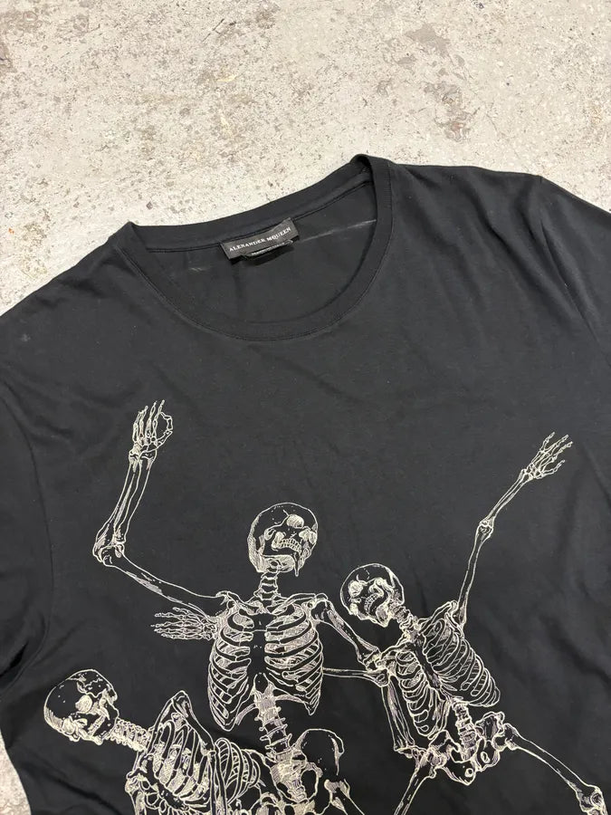 SS2018 Alexander McQueen Black Skeleton Family T-Shirt CjWXNTI 4