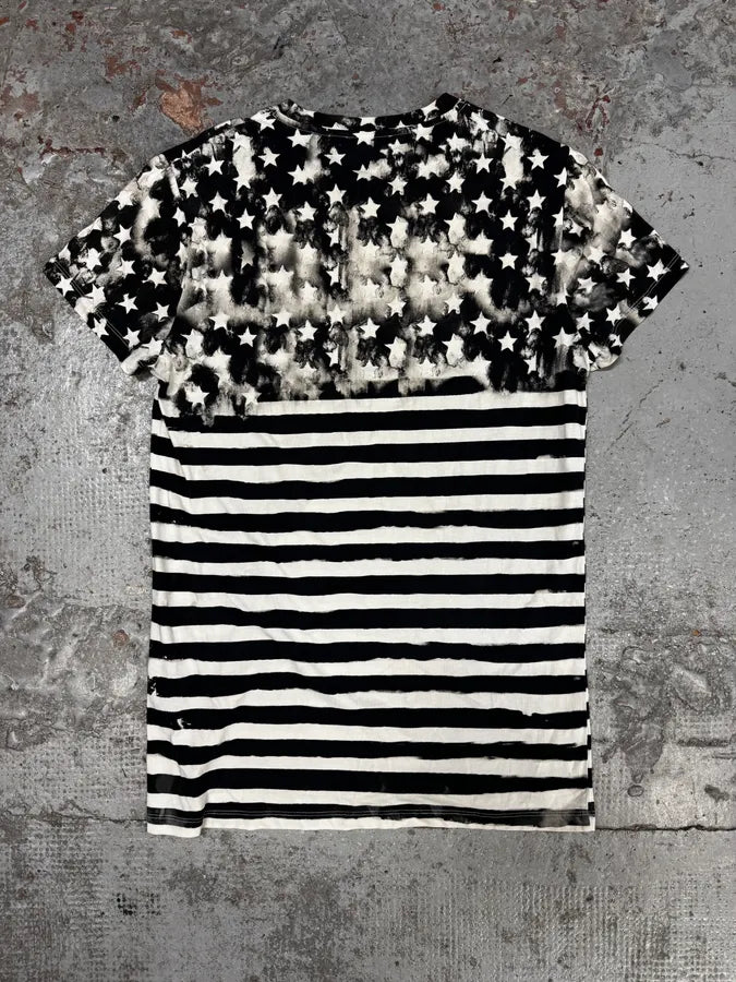 SS2018 Balmain Black & White US Flag T-Shirt JyMkFIh 3